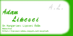 adam lipcsei business card